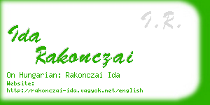 ida rakonczai business card